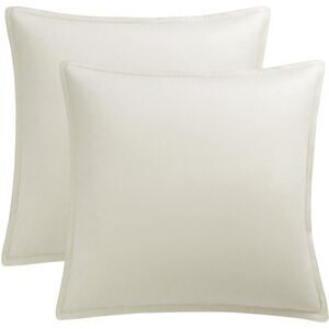 Velvet Throw Pillow Cover 2Pcs Cushion Cases 20"x20" Beige White